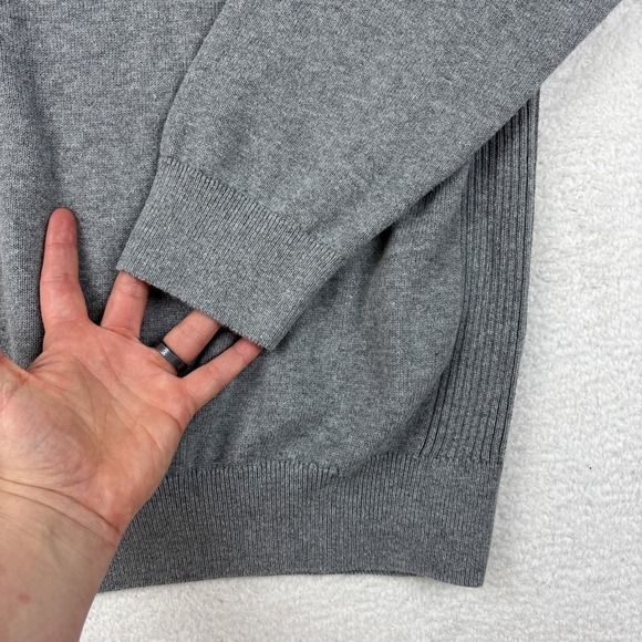 BARBOUR Mens Knit 1/4 Zip Sweater 2XL Gray Quarter-Zip Pullover Preppy Casual LS - Picture 11 of 15